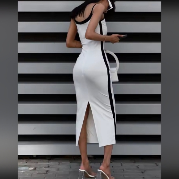 NWT Commense White and Black Summer Dress. Size L. - Picture 2 of 7